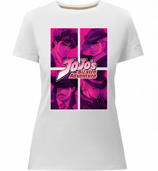 Женская премиум футболка Jojo bizarre adventure Белый фото
