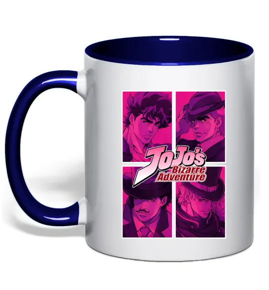 Чашка з кольоровою ручкою Jojo bizarre adventure Глибокий темно-синій фото