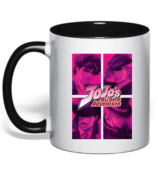 Чашка з кольоровою ручкою Jojo bizarre adventure Чорний фото