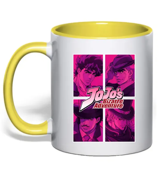 Чашка с цветной ручкой Jojo bizarre adventure Лимонный фото