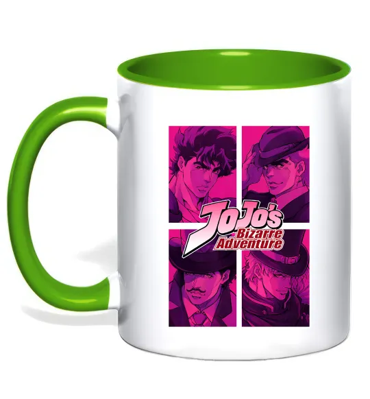 Чашка с цветной ручкой Jojo bizarre adventure Лаймовый фото
