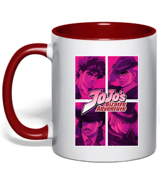 Чашка з кольоровою ручкою Jojo bizarre adventure Червоний фото