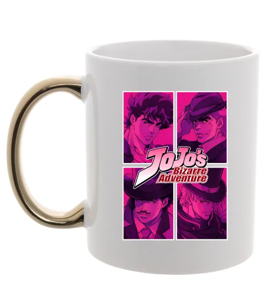 Чашка з кольоровою ручкою Jojo bizarre adventure Золото фото