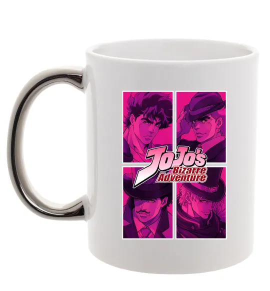 Чашка з кольоровою ручкою Jojo bizarre adventure Срібло фото