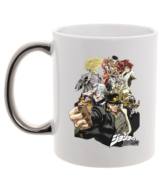 Чашка с цветной ручкой Джоджо Серебро фото