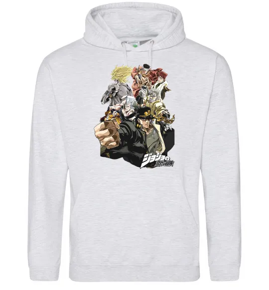 Женская толстовка (худи) Джоджо Серый меланж фото