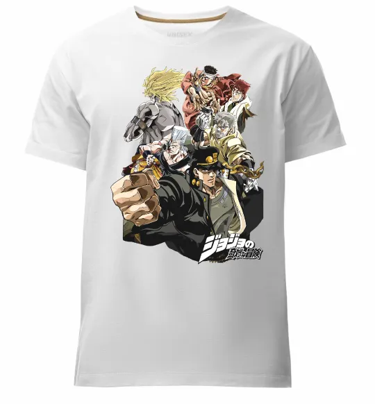 Мужская премиум футболка Джоджо Белый фото