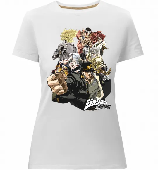 Женская премиум футболка Джоджо Белый фото