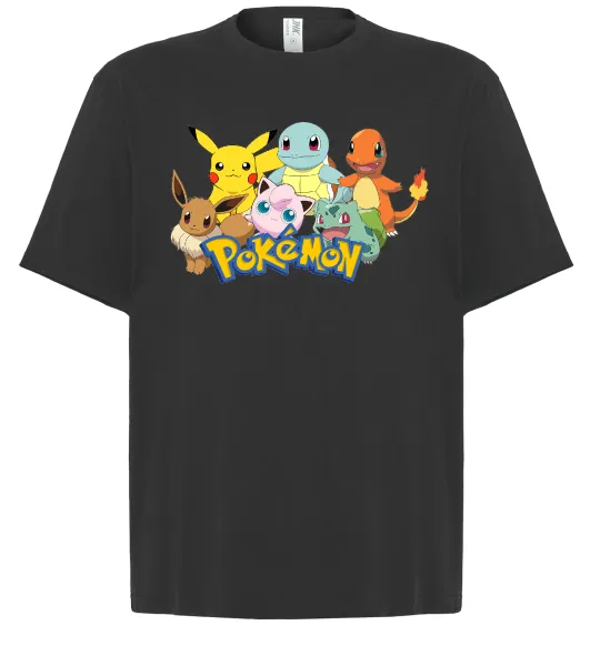 Футболка Оверсайз Покемони Чорний фото