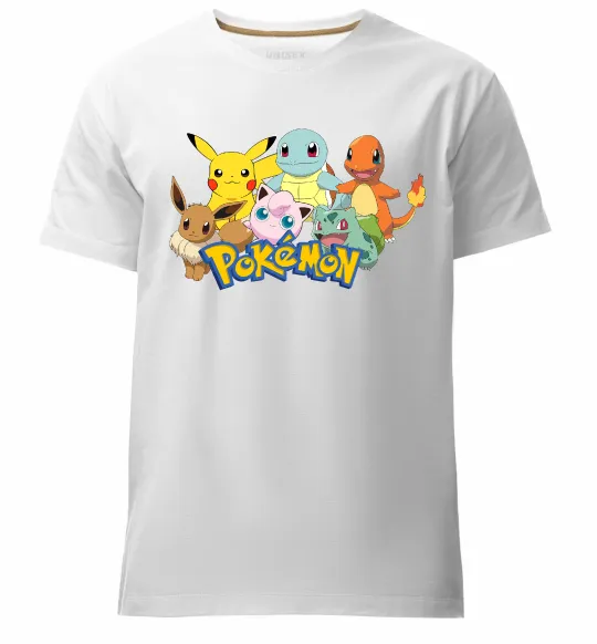 Мужская премиум футболка Покемони Белый фото