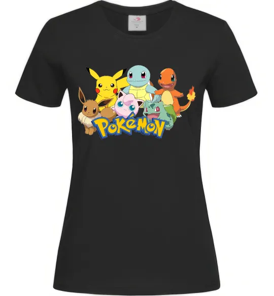 Жіноча футболка Покемони Чорний фото