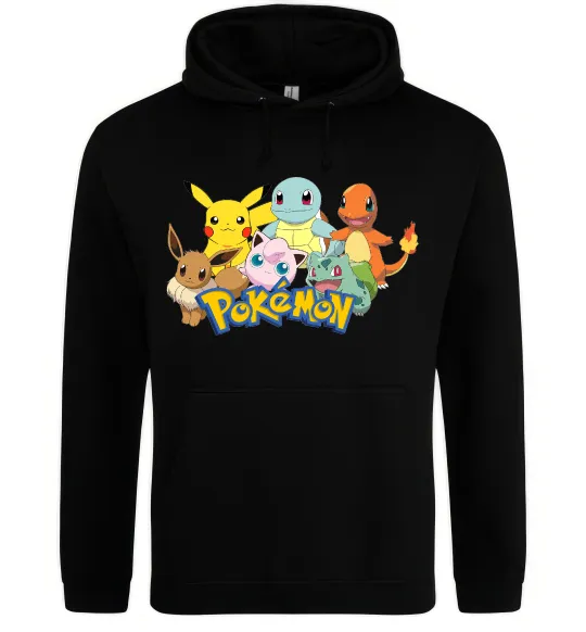 Чоловіча толстовка (худі) Покемони Чорний фото