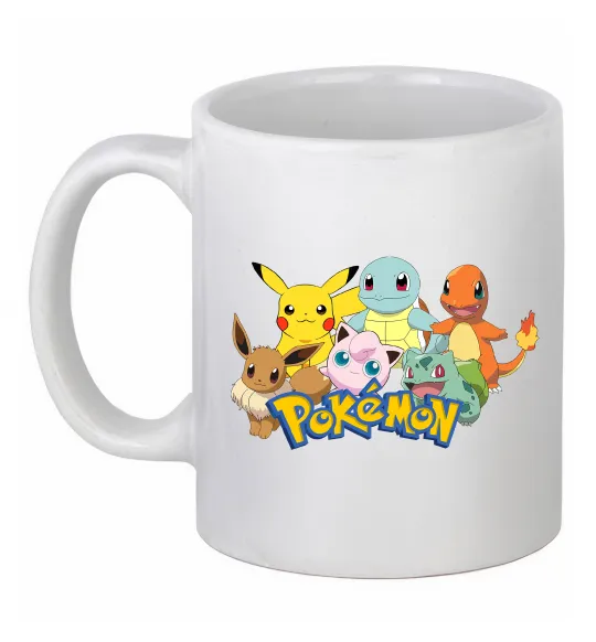 Чашка керамічна Покемони Білий фото