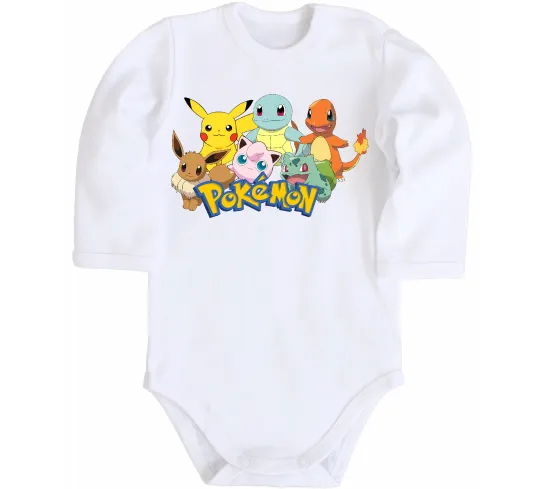 Дитячий бодік Покемони Білий фото