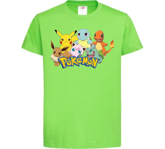 Дитяча футболка Покемони Лаймовий фото