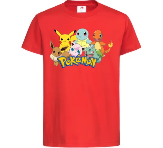 Дитяча футболка Покемони Червоний фото