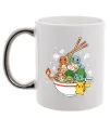 Чашка з кольоровою ручкою Pokemon ramen Срібло фото