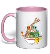 Чашка з кольоровою ручкою Pokemon ramen Ніжно рожевий фото