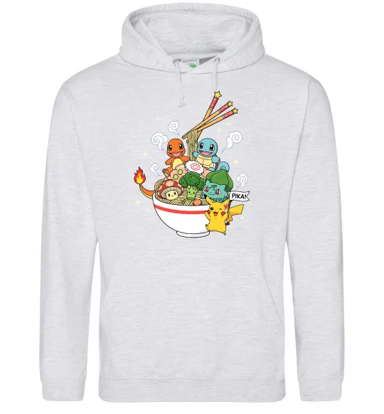 Чоловіча толстовка (худі) Pokemon ramen Сірий меланж фото