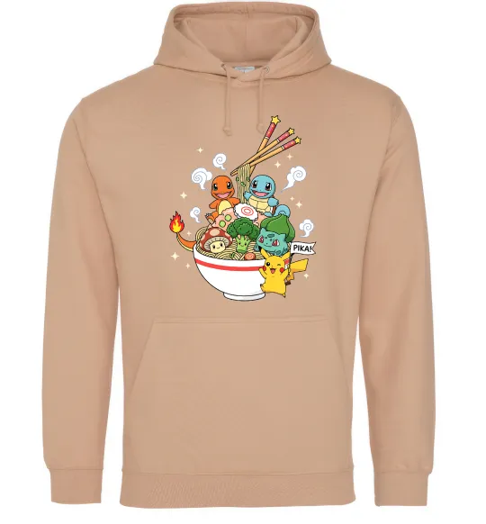 Чоловіча толстовка (худі) Pokemon ramen Пісочний фото