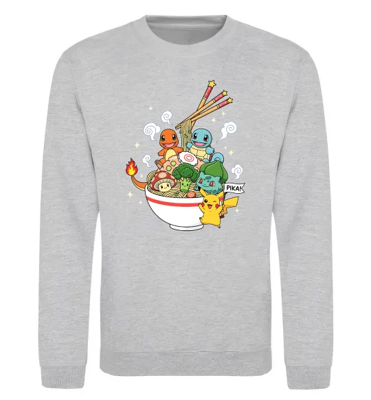 Свитшот Pokemon ramen Серый меланж фото
