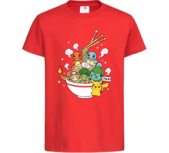 Дитяча футболка Pokemon ramen Червоний фото