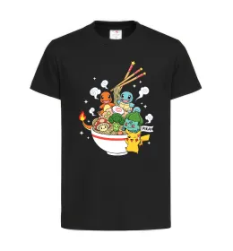 Детская футболка Pokemon ramen Черный фото