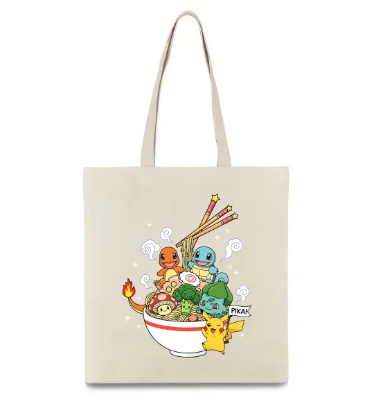 Еко-сумка Pokemon ramen Бежевий фото