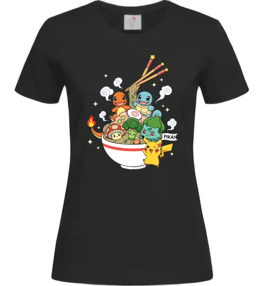 Жіноча футболка Pokemon ramen Чорний фото