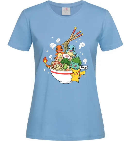 Жіноча футболка Pokemon ramen Блакитний фото