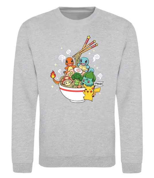 Світшот Pokemon ramen Сірий меланж фото