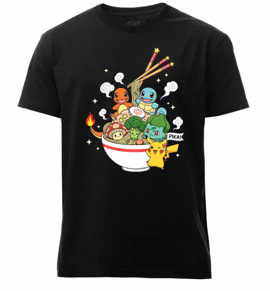 Чоловіча преміум футболка Pokemon ramen Чорний фото