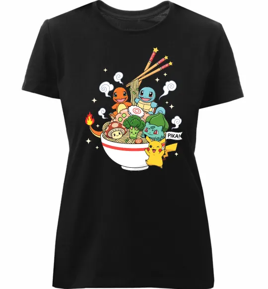 Жіноча преміум футболка Pokemon ramen Чорний фото