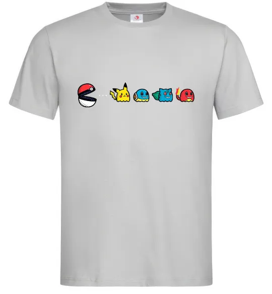 Мужская футболка Покемони пакман Серый фото