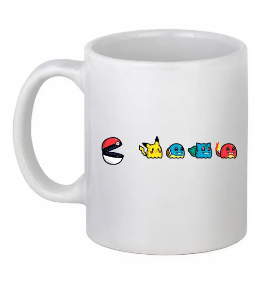 Чашка керамічна Покемони пакман Білий фото
