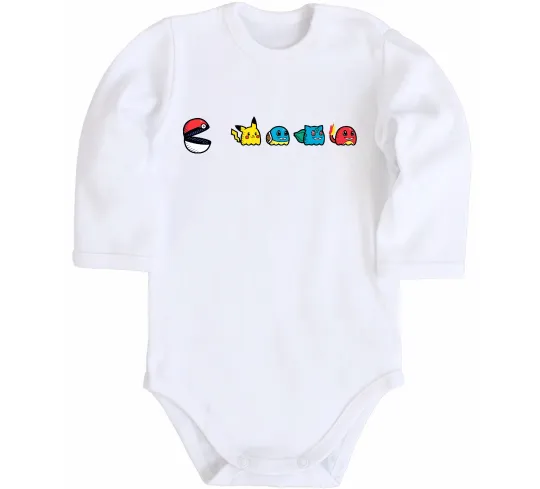 Дитячий бодік Покемони пакман Білий фото