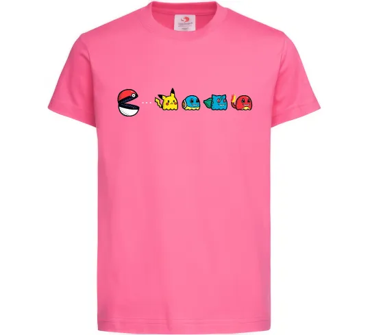 Детская футболка Покемони пакман Ярко-розовый фото