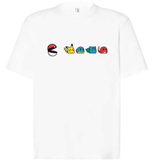 Футболка Оверсайз Покемони пакман Білий фото