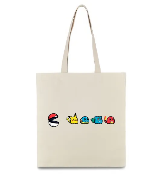 Еко-сумка Покемони пакман Бежевий фото