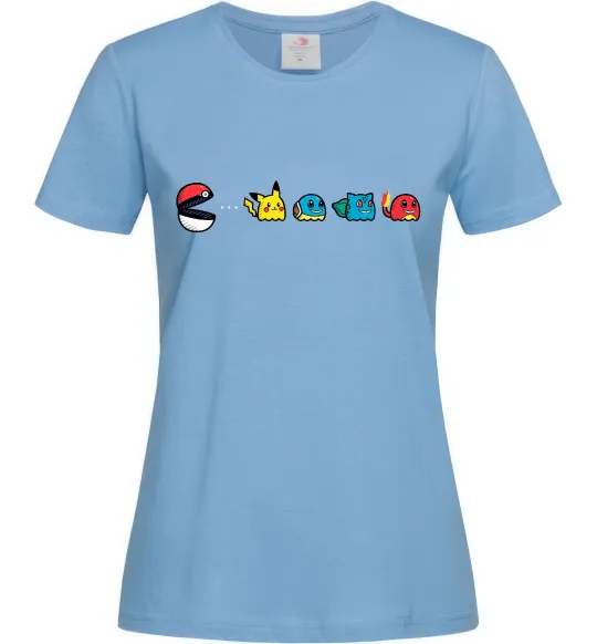 Жіноча футболка Покемони пакман Блакитний фото