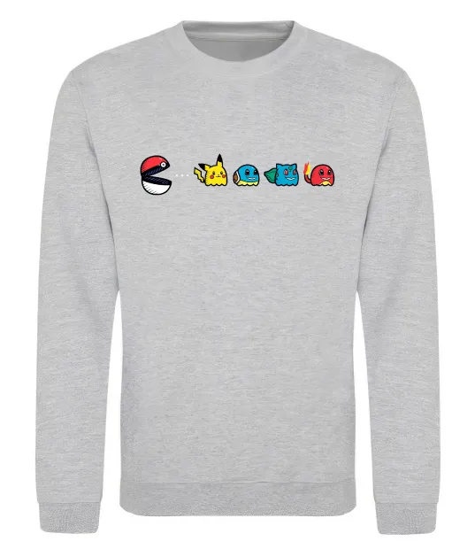 Світшот Покемони пакман Сірий меланж фото