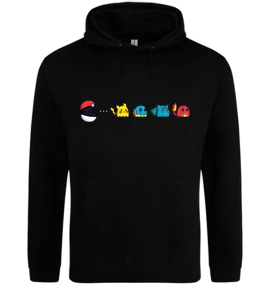Мужская толстовка (худи) Покемони пакман Черный фото