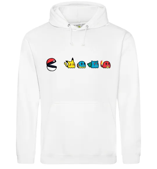 Мужская толстовка (худи) Покемони пакман Белый фото