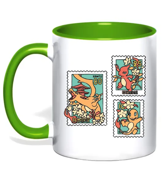 Чашка з кольоровою ручкою Покемони марки Лаймовий фото