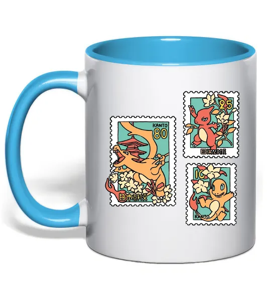 Чашка с цветной ручкой Покемони марки Голубой фото