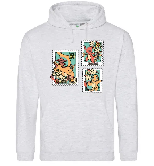 Мужская толстовка (худи) Покемони марки Серый меланж фото