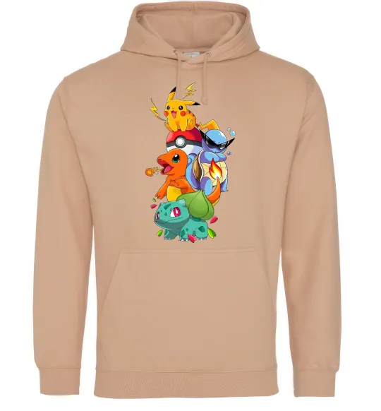 Мужская толстовка (худи) Pokemon Песочный фото