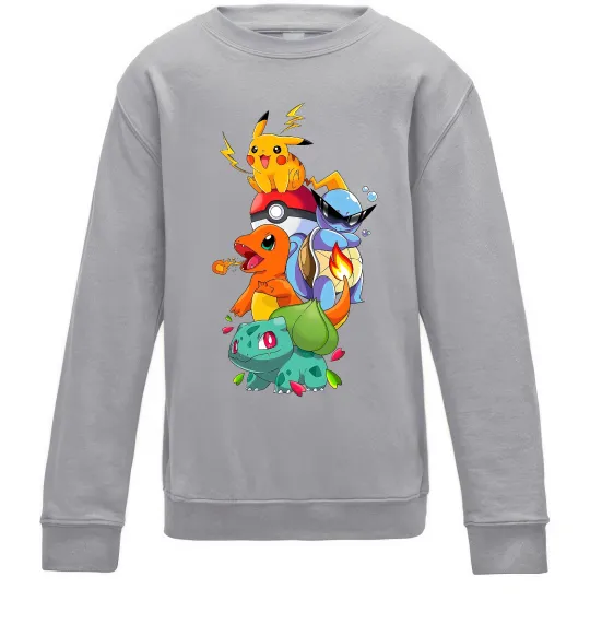 Детский Свитшот Pokemon Серый меланж фото
