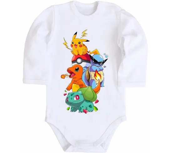 Детский боди Pokemon Белый фото