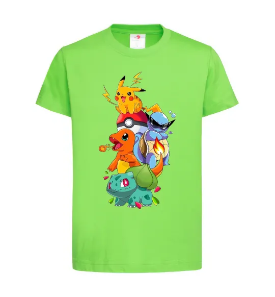 Дитяча футболка Pokemon Лаймовий фото